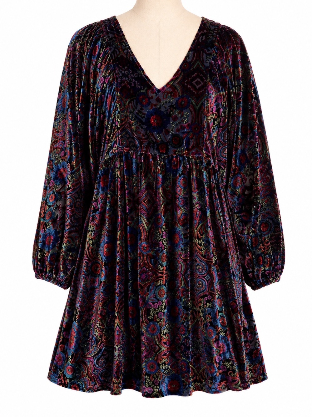 ANTHROPOLOGIE Mona Burnout Velvet Mini Dress 2X